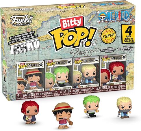 Funko bitty pop! قطعة واحدة - Monkey D. Luffy ، Roronoa Zoro ، Ax Hand Morgan ، وشخصية Mini Mini المفاجئة - 0.9 بوصة (2.2 سم) قابلة للتكديس - شاشة العرض القابلة للتكديس - أكياس الحفلات in Saudi Arabia