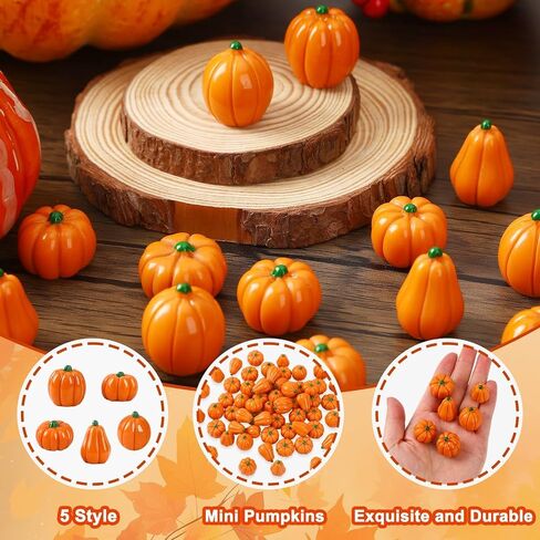 100 Pcs Fall Mini Resin Ducks Figurines Autumn Tiny Maple Leave Ducks Ornaments Home Decor Miniature Garden Ornaments Thanksgiving Table Settings Dollhouse Accessories in Saudi Arabia