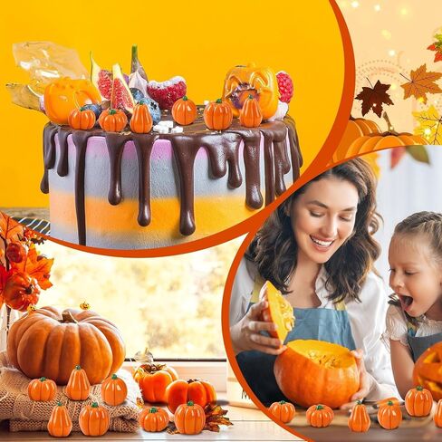 100 Pcs Fall Mini Resin Ducks Figurines Autumn Tiny Maple Leave Ducks Ornaments Home Decor Miniature Garden Ornaments Thanksgiving Table Settings Dollhouse Accessories in Saudi Arabia