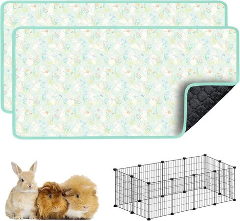 Guinea Pig Cage Liners, Washable Guinea Pig Bedding for Midwest Cage 3 Pack 49"X24", Reusable & Anti Slip & Waterproof, Absorbent Guinea Pig Pee Pad for Small Animal, Rabbit, Bunny, Chinchilla in Kuwait