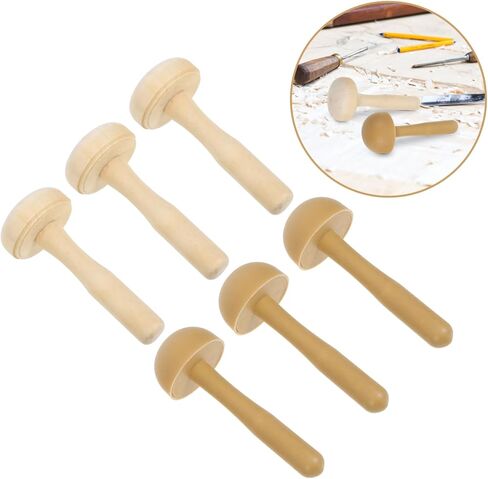 Veemoon 6pcs Mushroom Roller Ink Rubbing Tool for Printmaking Wood and Plastic Construction for Student Art Supplies and Creative Projects in Saudi Arabia