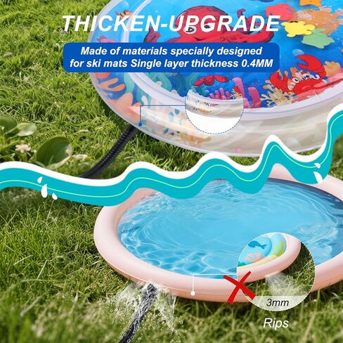Comfort Cooling Water Mat for Cats, Interactive Sensory Play Mat with Thickened Leak Proof Sensor Tech, Durable Inflatable Baby Water mat Tummy time for Kittens, Kids & Dogs (Square Pad) in Saudi Arabia