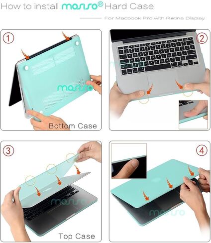 MOSISO Plastic Hard Shell Case Cover Only Compatible Older Version MacBook Pro Retina 15 Inch (Model: A1398) (2015 - end 2012 Release), Black in Saudi Arabia