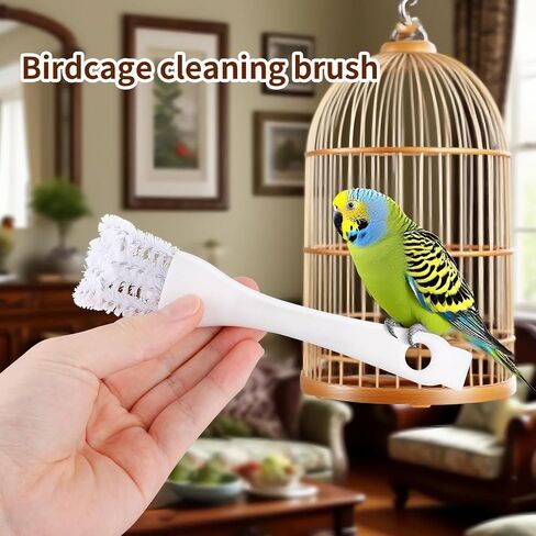 4 PCS Bird Cage Cleaning Brushes مع مقبض طويل ومجارف - إكسسوارات قفص الطيور ، منظف قفص الطيور ، مزيل أنبوب لتنظيف أنبوب في أقفاص الحيوانات الأليفة ، أقفاص الببغاء وعثمان الطيور in Saudi Arabia