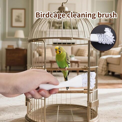 4 PCS Bird Cage Cleaning Brushes مع مقبض طويل ومجارف - إكسسوارات قفص الطيور ، منظف قفص الطيور ، مزيل أنبوب لتنظيف أنبوب في أقفاص الحيوانات الأليفة ، أقفاص الببغاء وعثمان الطيور in Saudi Arabia