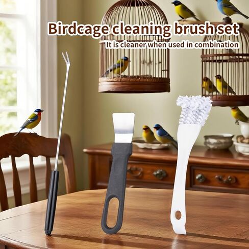 4 PCS Bird Cage Cleaning Brushes مع مقبض طويل ومجارف - إكسسوارات قفص الطيور ، منظف قفص الطيور ، مزيل أنبوب لتنظيف أنبوب في أقفاص الحيوانات الأليفة ، أقفاص الببغاء وعثمان الطيور in Saudi Arabia