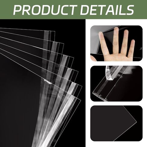 100PCS 8.5 x 11 Inch Cellophane Bags Self Sealing, Resealable Clear Plastic Sleeves for Paper, Artwork, Photo Mats, Comic, Magazine Page Protectors in Saudi Arabia