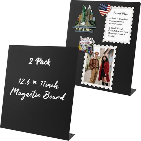 2 Pack Magnet Board ، لوحة مغناطيسية سوداء ، لوحة إعلانات مغناطيسية معدنية ، معروضة مغناطيس من المنزل ، المدرسة ، المطبخ ، المكتب in Kuwait