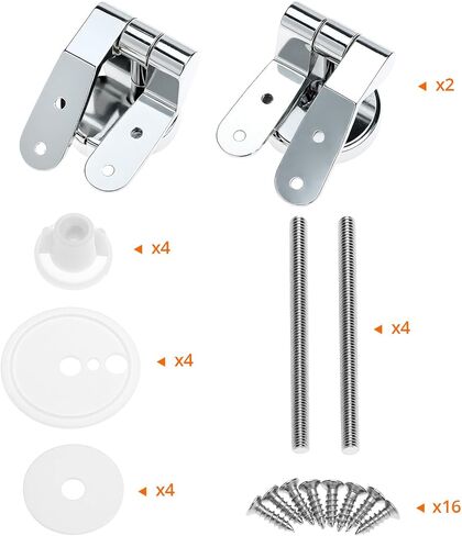 QWORK Replacement Toilet Seat Hinge Mountings Stainless Steel 1 Set with Bolts and Nuts in Kuwait