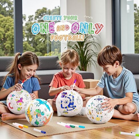 Zoojoy مخصص كرة كرة القدم بالألوان مع علامات قابلة للغسل ، حجم 3 يونيكورن مخصصة لكرة كرة القدم الخاصة بك مع المضخة ، DIY Paint Soccer Gifts لعبة كرة للأطفال الصغار الأولاد الفتيات في الهواء الطلق in Kuwait