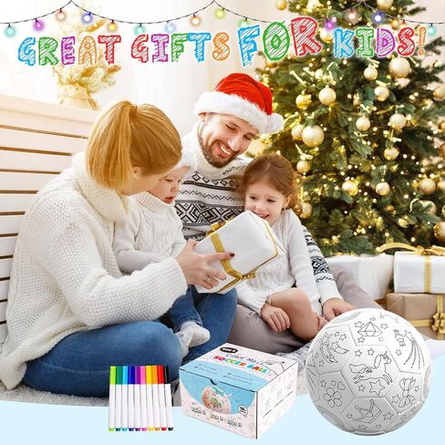 Zoojoy مخصص كرة كرة القدم بالألوان مع علامات قابلة للغسل ، حجم 3 يونيكورن مخصصة لكرة كرة القدم الخاصة بك مع المضخة ، DIY Paint Soccer Gifts لعبة كرة للأطفال الصغار الأولاد الفتيات في الهواء الطلق in Kuwait