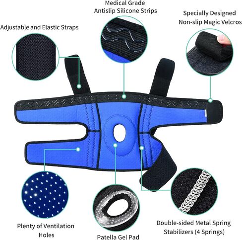 ABYON Knee Brace for Men & Women Plus Size for Meniscus Tear, Knee Support with Dual Side Stabilizers & Crossed Compression Straps for Knee Pain Relief, ACL, Arthritis and Post-Surgery Recovery in Kuwait