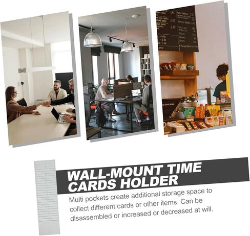 Gatuida Wall-mount Cards Holder Rack with Slots Plastic Organizer for Office Warehouse Retractable Card Rack for Attendance and Classification Labels Easy Wall Installation in Saudi Arabia
