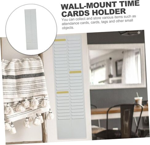 Gatuida Wall-mount Cards Holder Rack with Slots Plastic Organizer for Office Warehouse Retractable Card Rack for Attendance and Classification Labels Easy Wall Installation in Saudi Arabia