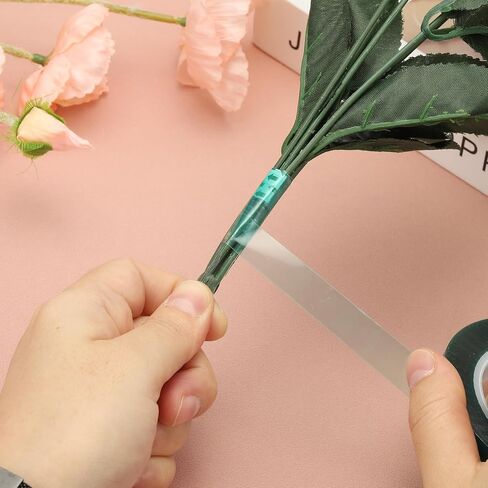 أشرطة Patikil Floral 1/2 "× 36 ياردة / 12 مم × 36 مترًا ، 2pcs Pet Pet Floring Platist Tape Tape Flower Wrap for Bouquet STEM Flowers Making Craft Wedding in Kuwait