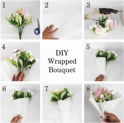 Fesorsi 20 Sheets ورقة زهرية سوداء ، ورق لف زهرة باقة مع 48 قطعة ثلاثية الأبعاد الفراشة الذهب ، وورقة تغليف الزهرة مناسبة لصنع باقات ، وترتيبات الأزهار DIY in Kuwait