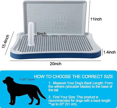 Pee Pad Holder,Indoor Dog Potty Pad,Puppy Potty Training Tray,for Small and Medium-Sized Dogs,20"*15", with Pee Wall, Non-Skid Feet(Navy Blue) in Saudi Arabia