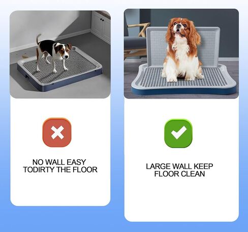 Pee Pad Holder,Indoor Dog Potty Pad,Puppy Potty Training Tray,for Small and Medium-Sized Dogs,20"*15", with Pee Wall, Non-Skid Feet(Navy Blue) in Saudi Arabia