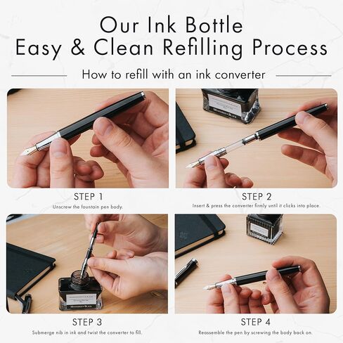 Wordsworth and Black Fountain Pen Ink Bottle (50 ml) Premium Luxury Edition, [Poppy Corn Red] Fountain Pens Bottled Ink; Classic Designed Bottle Smooth Flow 50 ml in Kuwait