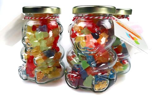 BEAR HAND SOAPS in a cute Glass Bear Jar | PINK GRAPEFRUIT FRAGRANCE | Multicolored Individual | Handmade in Pittsburgh, PA USA | Great for Travel Gifts Party Kids Rainbow Pride in Saudi Arabia