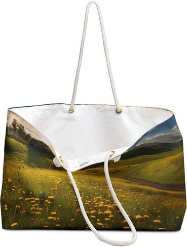 Weekender Tote: Carry Sunshine في كل مكان | مشمس الزهور الربيع مرج | أنيقة أنيقة كبيرة البلياردو بيتش الشاطئ الأسبوعية حقيبة بين عشية وضحاها 24 "× 13" in Saudi Arabia