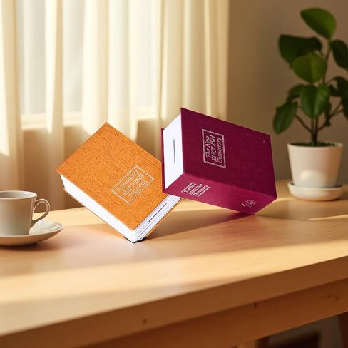 كتاب آمن مع القفل الرئيسي للمقام ، وينرز بنك Portable Safe Casino Money Size Size Box مع مفتاحين وحقيبة التخزين (اللون الأحمر) in Saudi Arabia
