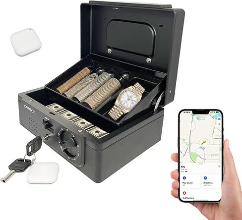 Cash Box with lock, with Tracking & Dual Lock System,money box with cash tray, lock safe with key, money-saving storage bag for Home,Office,business (Black) in Saudi Arabia