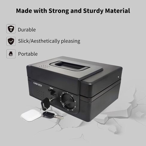 Cash Box with lock, with Tracking & Dual Lock System,money box with cash tray, lock safe with key, money-saving storage bag for Home,Office,business (Black) in Saudi Arabia