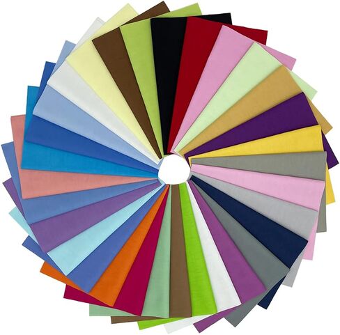 31pcs حزم الأقمشة القطنية متعددة الألوان 10 "x8" ، ألوان صلبة الأقمشة المختلطة عبارة عن قطعة قماش مترقعة للخياطة ، اللحف ، DIY ، سجل القصاصات ، العمل اليدوي ، 31 لونًا (25x20 سم × 31pcs) in Kuwait