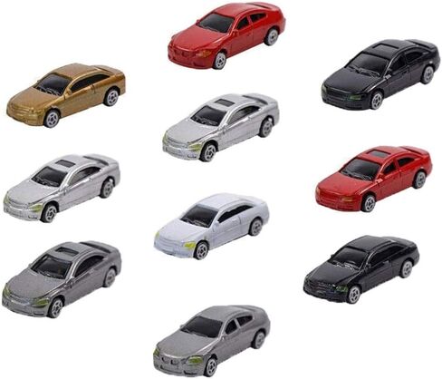 MISPPRO HO SCALE MODEL MINI CAR 1:87 ، 50pcs لون متنوع ، 60 × 26x18 مم ، بلاستيك ، مناسب لمقياس HO/TT ، عشاق القطار والموديل in Kuwait