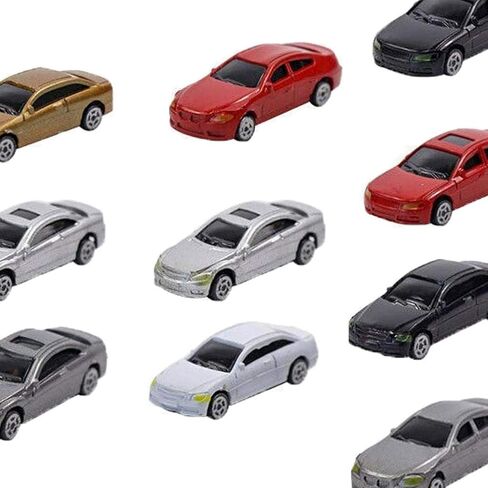 MISPPRO HO SCALE MODEL MINI CAR 1:87 ، 50pcs لون متنوع ، 60 × 26x18 مم ، بلاستيك ، مناسب لمقياس HO/TT ، عشاق القطار والموديل in Kuwait