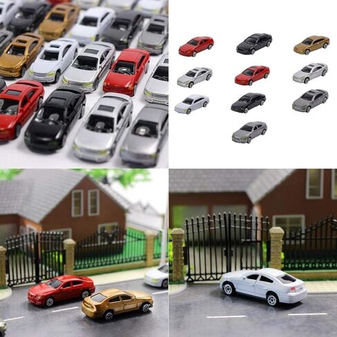 MISPPRO HO SCALE MODEL MINI CAR 1:87 ، 50pcs لون متنوع ، 60 × 26x18 مم ، بلاستيك ، مناسب لمقياس HO/TT ، عشاق القطار والموديل in Kuwait