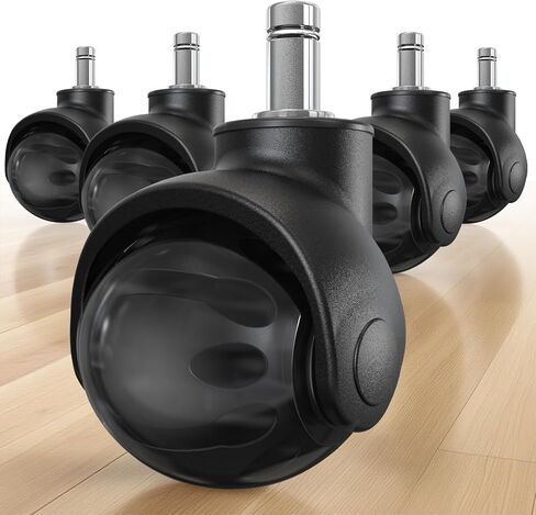 Holkie Office Chair Wheels Replacement 11x22mm Universal Fit 2 بوصة من المطاط العجلات الثقيلة للخدمة السجاد أرضيات من الخشب الصلب. in Kuwait