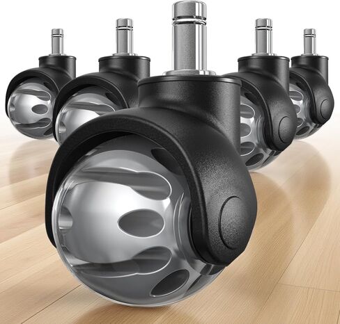 Holkie Office Chair Wheels Replacement 11x22mm Universal Fit 2 بوصة من المطاط العجلات الثقيلة للخدمة السجاد أرضيات من الخشب الصلب. in Kuwait