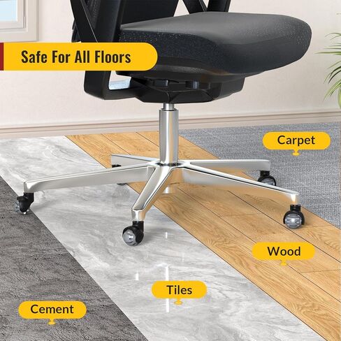 Holkie Office Chair Wheels Replacement 11x22mm Universal Fit 2 بوصة من المطاط العجلات الثقيلة للخدمة السجاد أرضيات من الخشب الصلب. in Kuwait