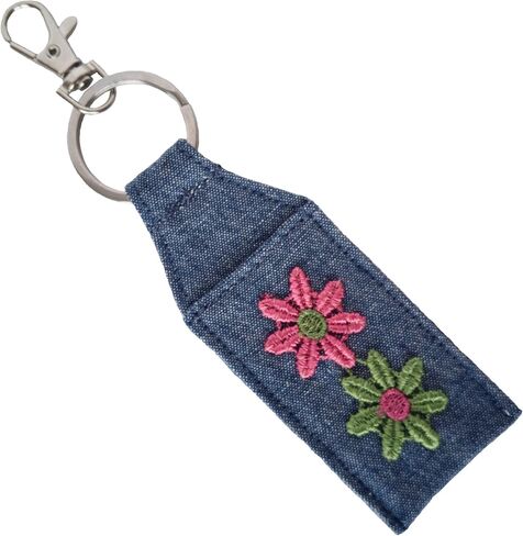 Hippie Keychain - Lip Balm Holder - Boho Chapstick Holder - Handmade Floral Keyring Fob in Saudi Arabia