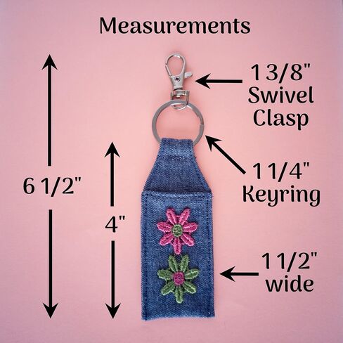 Hippie Keychain - Lip Balm Holder - Boho Chapstick Holder - Handmade Floral Keyring Fob in Saudi Arabia