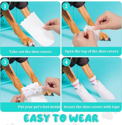 20Pcs Disposable Dog Booties for Paw Protection Self-Adhesive Waterproof Adjustable Straps Dog Shoes for Indoor & Outdoor Walking Hiking Feet Covers in Saudi Arabia