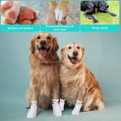20Pcs Disposable Dog Booties for Paw Protection Self-Adhesive Waterproof Adjustable Straps Dog Shoes for Indoor & Outdoor Walking Hiking Feet Covers in Saudi Arabia