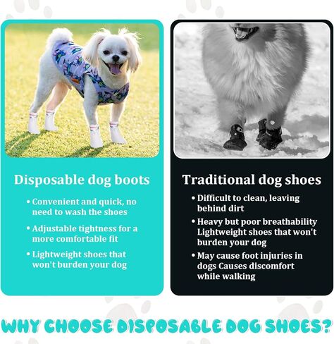 20Pcs Disposable Dog Booties for Paw Protection Self-Adhesive Waterproof Adjustable Straps Dog Shoes for Indoor & Outdoor Walking Hiking Feet Covers in Saudi Arabia