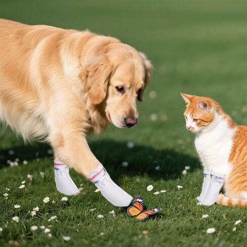 20Pcs Disposable Dog Booties for Paw Protection Self-Adhesive Waterproof Adjustable Straps Dog Shoes for Indoor & Outdoor Walking Hiking Feet Covers in Saudi Arabia