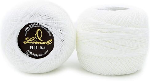 Limol Size 12 Neutral Colors 50 Grs 100% Mercerized Crochet Thread Set of 2 Cotton Balls (Cru/Cream) in Saudi Arabia