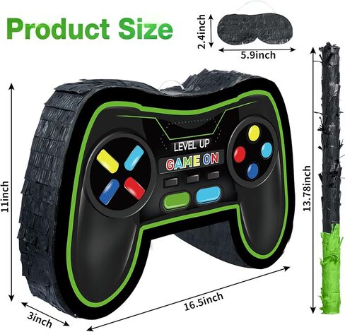 Video Game Controller Piñata Bundle Fiesta Gaming Controller Piñata Set with Blindfold and Bat Kids Birthday Gamer Party Supplies Game Toy for Kids Gaming Theme Party Carnival Events Decor(Blue) in Saudi Arabia