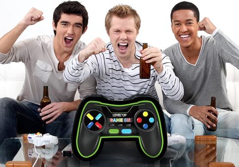 Video Game Controller Piñata Bundle Fiesta Gaming Controller Piñata Set with Blindfold and Bat Kids Birthday Gamer Party Supplies Game Toy for Kids Gaming Theme Party Carnival Events Decor(Blue) in Saudi Arabia
