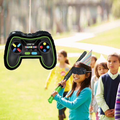 Video Game Controller Piñata Bundle Fiesta Gaming Controller Piñata Set with Blindfold and Bat Kids Birthday Gamer Party Supplies Game Toy for Kids Gaming Theme Party Carnival Events Decor(Blue) in Saudi Arabia