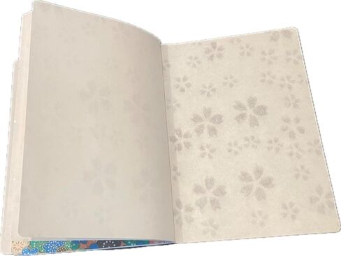 صنع في اليابان دفتر Notebook Washi مع Sakura Watermark (صفحة 48) و 2 أوراق yuzen اوريغامي ورقة - هدية القرطاسية اليابانية الفاخرة (Indigo chrysanthemum) in Saudi Arabia