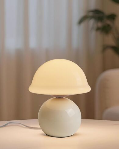 Mushroom Lamp Bedside Table Lamp for Bedroom, Cute Small Lamps with Glass Lampshade, Nightstand Lamp with Dimmer for Living Room, Aesthetic Home Decor (Blue) in Saudi Arabia