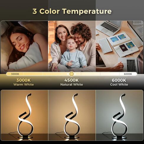 2 حزمة مصباح الطاولة بجانب السرير ، مصباح مكتب دوامة LED ، لمسة قابلة للاتصال ، 3 درجة حرارة اللون ، ضوء منضدة حديثة للوقوف الليلية ، ضوء جانبي فريد لغرفة النوم ، غرفة المعيشة ، الذهب in Saudi Arabia