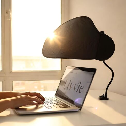 Cubicle Shade Laptop Sun Shade - Desk Shade for Cubicle to Block Light - Portable Cubicle Light Shield Blocks Overhead Light & Sun Glare for Working Outside in Saudi Arabia