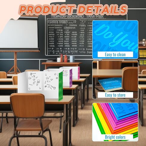 Cinrobiye 24 Pcs Inspirational Privacy Folders Standard for Students Cardboard Shields Test Privacy Boards Motivational Words Desk Dividers Shield for Classroom School Study Supplies (Colorful) in Saudi Arabia